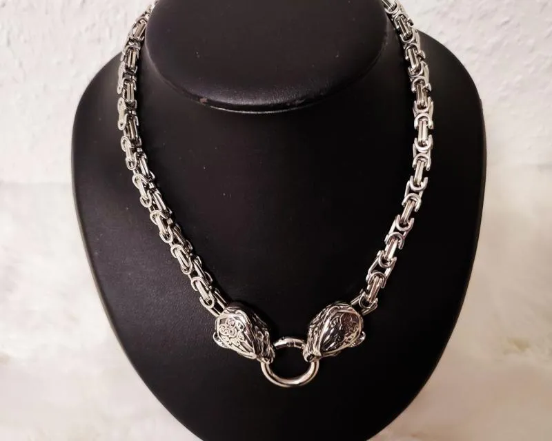 Powerful medieval jewelry with bear paw engraving